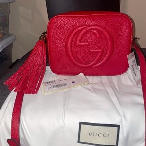 Gucci Soho small leather disco bag Red, like new